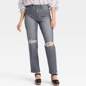 Universal Thread Women's Gray Straight Leg Jeans